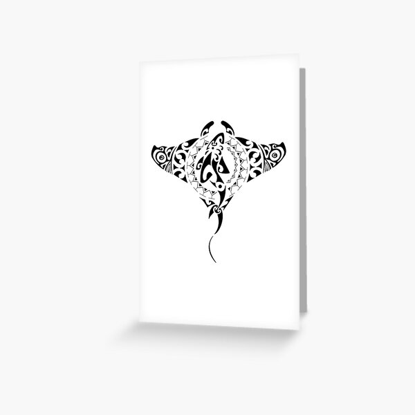 Tribal Manta Ray - Shark Greeting Card