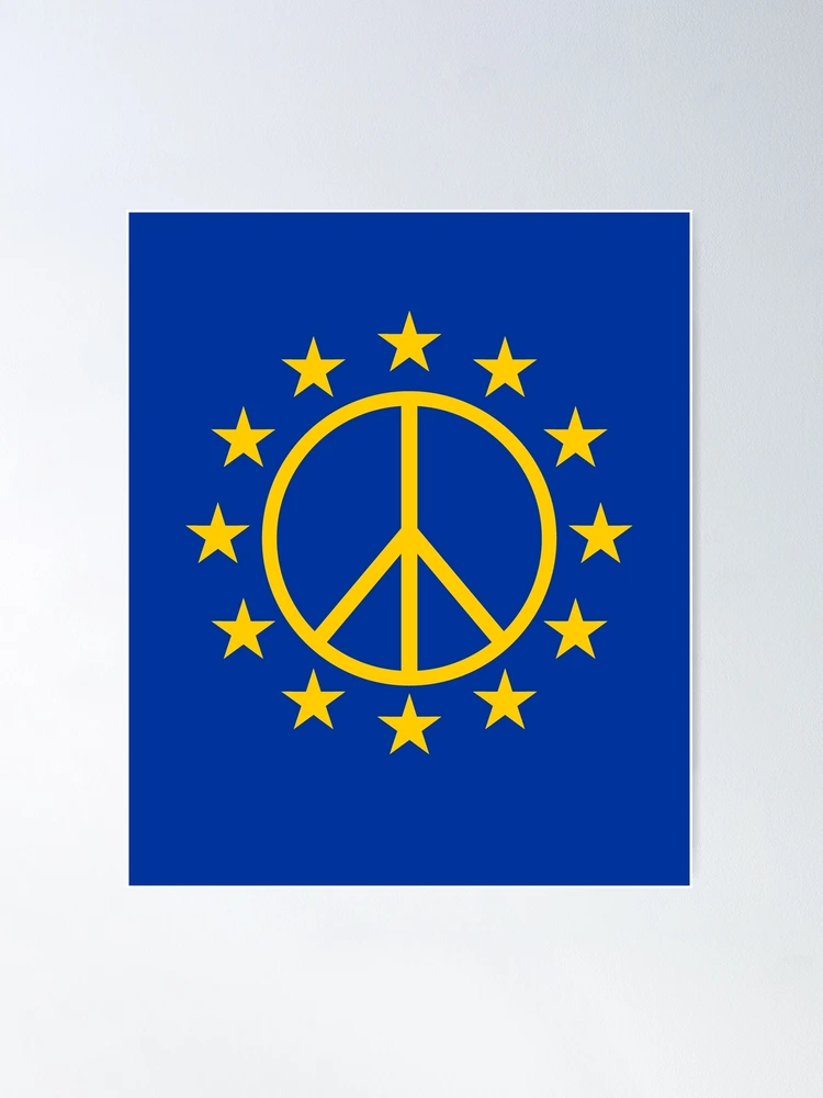 Peace Sign, EU, Stars, Europe flag, European Union, Symbol Poster