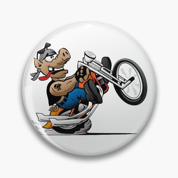 Item preview, Biker Hog Motorcycle Cartoon designed and sold by hobrath.