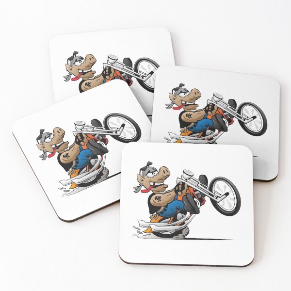 Item preview, Biker Hog Motorcycle Cartoon designed and sold by hobrath.
