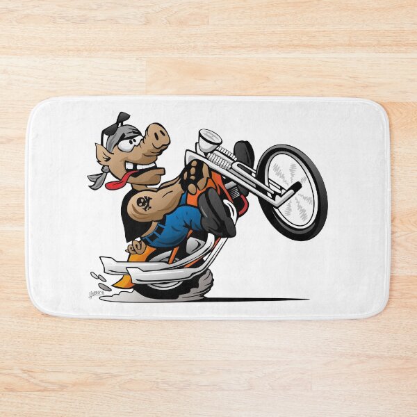 Item preview, Biker Hog Motorcycle Cartoon designed and sold by hobrath.