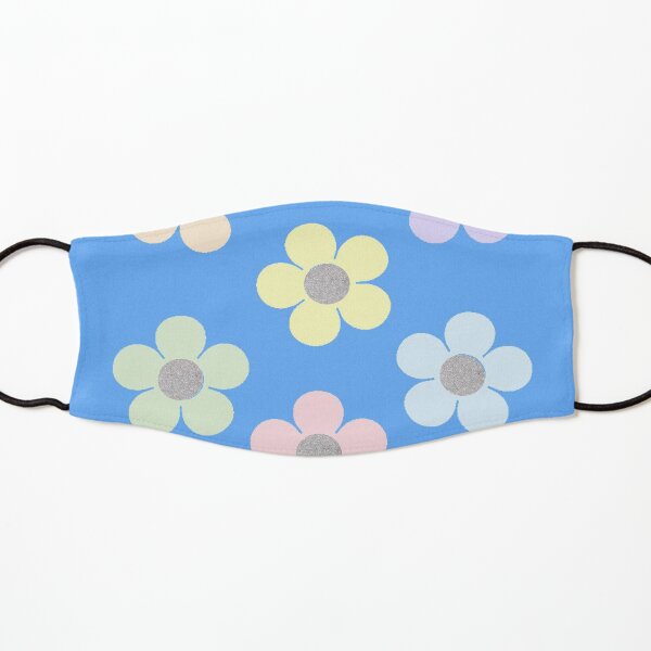 pastel glitter flowers Kids Mask
