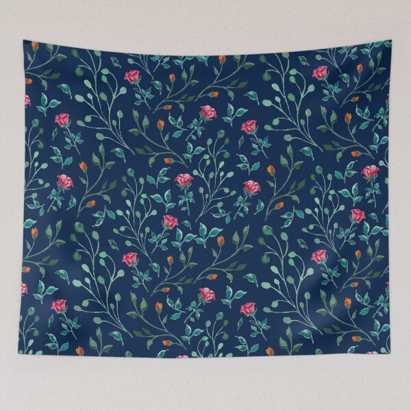 Item preview, Small red budding roses pattern designed and sold by GoDesign1.