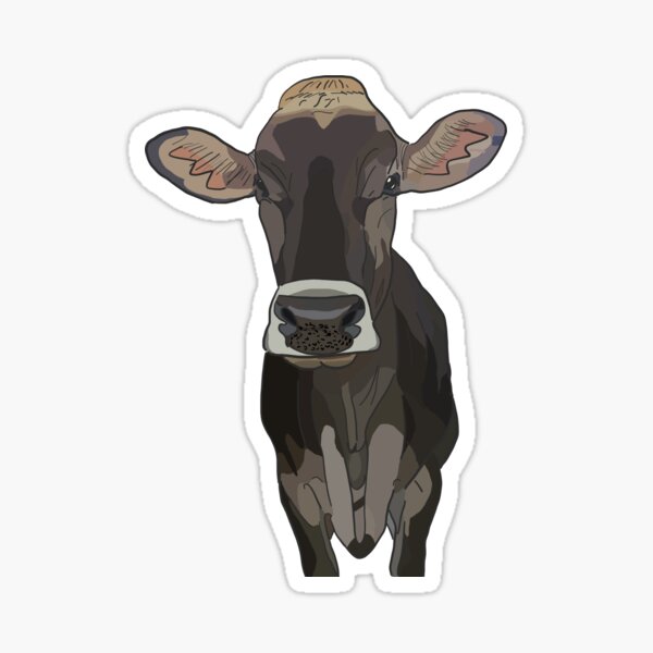 Millie the Brown Swiss Cow Sticker
