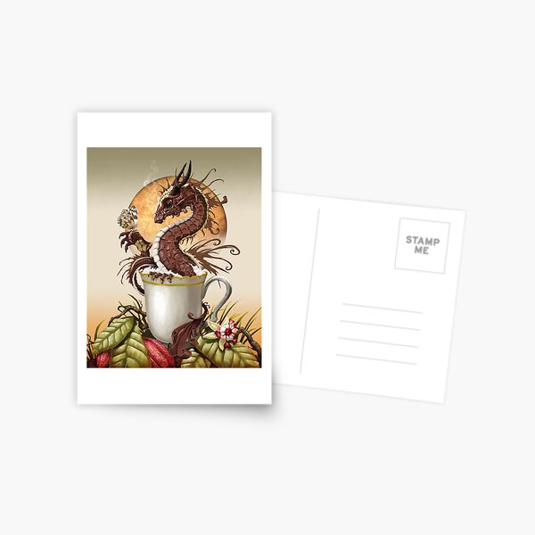 Hot Chocolate Dragon in cup Postcard