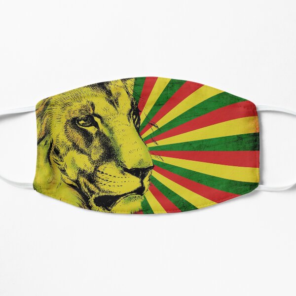 Rasta Lion / Rastafarian Red Gold And Green Lion Flat Mask
