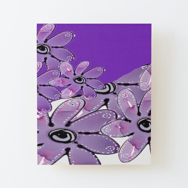 Purple Multi Floral Wood Mounted Print