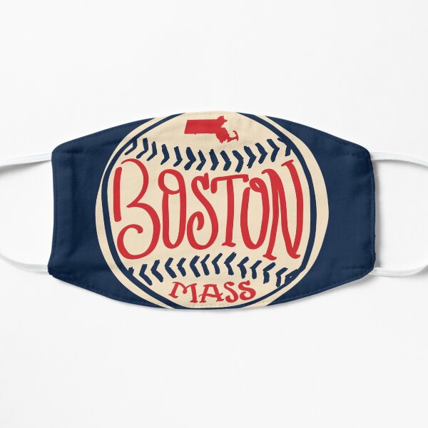 Hand Drawn Baseball for Boston with custom Lettering Flat Mask