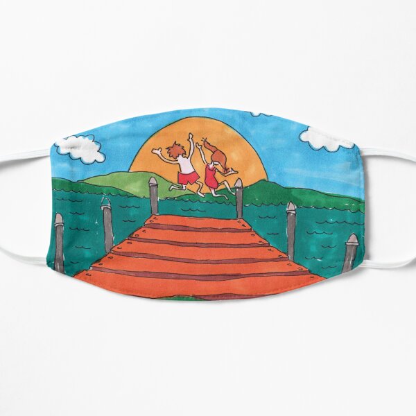 CHILDREN JUMPING OFF THE DOCK Mask