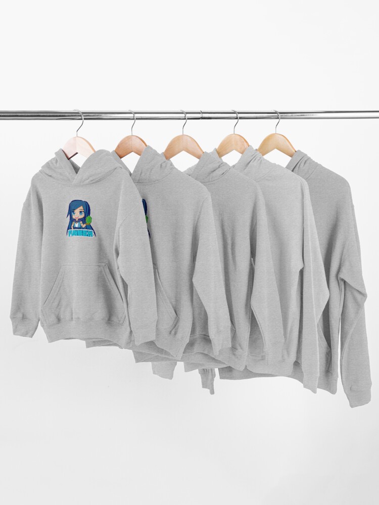 Alternate view of Funneh Blue Hair Gamer Kids Pullover Hoodie