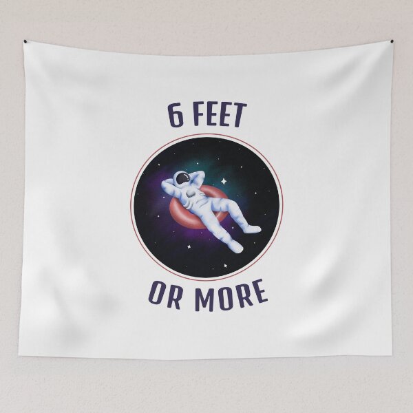 Item preview, Astronaut Social Distancing, Give Me My Space, 6 Feet or More - White Background designed and sold by passiveisopod.