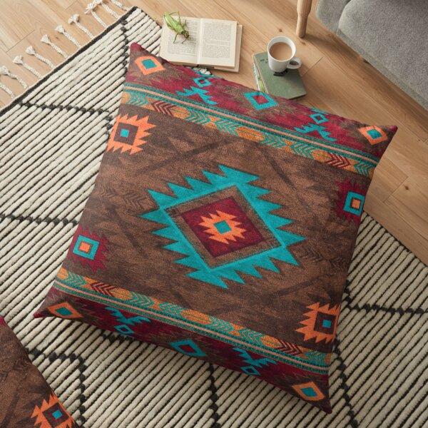 Farmhouse Vintage Traditional Southwest Style Design Floor Pillow