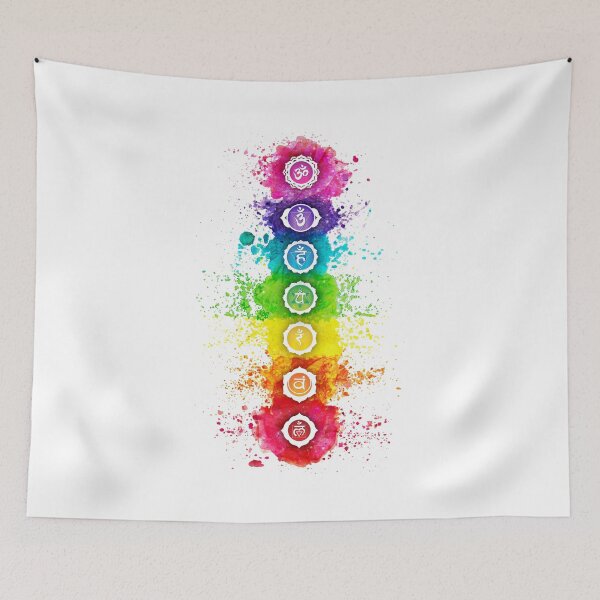Item preview, Seven Chakra Watercolor With Symbols - Vertical designed and sold by serenaking.