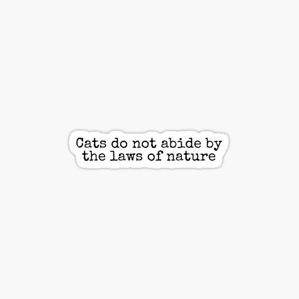 Cats Do Not Abide By The Laws Sticker