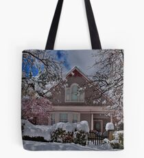 Mauve In The Snow Tote Bag
