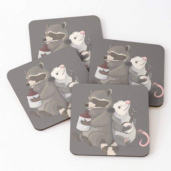 Item preview, Opossum and a Racoon playing instruments designed and sold by Mehu.