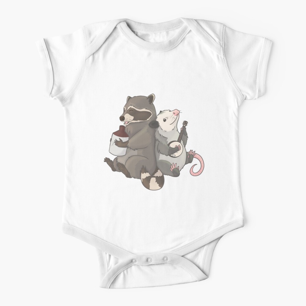 Opossum and a Racoon playing instruments Baby One-Piece
