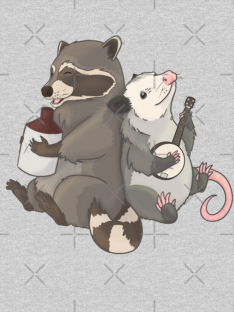 Opossum and a Racoon playing instruments by Mehu