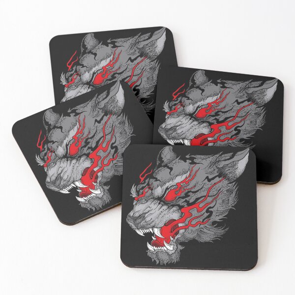 Item preview, tiger angry fire tattoo designed and sold by cat poe.