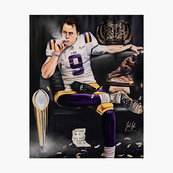 joe burrow smoking cigar painting Photographic Print