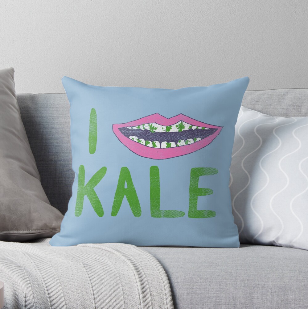 I Heart Kale Throw Pillow