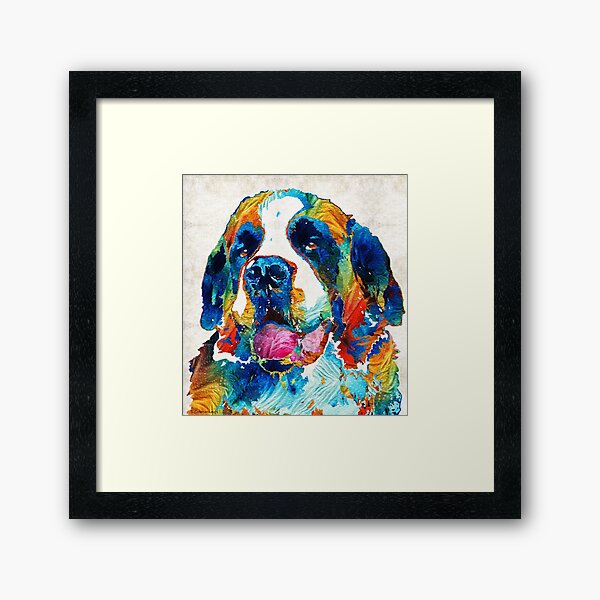 Vista previa del artículo con la obra «Colorido Saint Bernard Dog por Sharon Cummings», diseñado y vendido por Sharon Cummings Art.