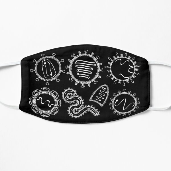 Assorted Virions (White Lineart + Black BG) Mask