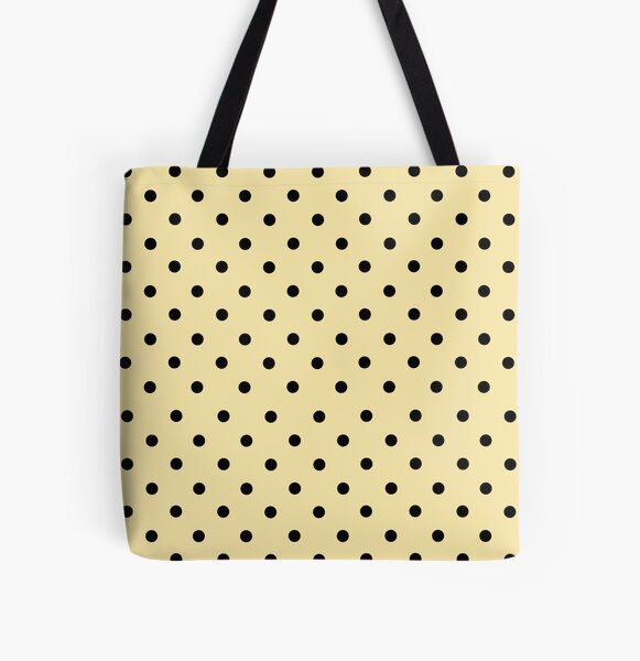 50s dot design, polka dots, light yellow All Over Print Tote Bag