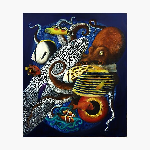Item preview, Sea Creatures painting "Clamped together" designed and sold by adler20.