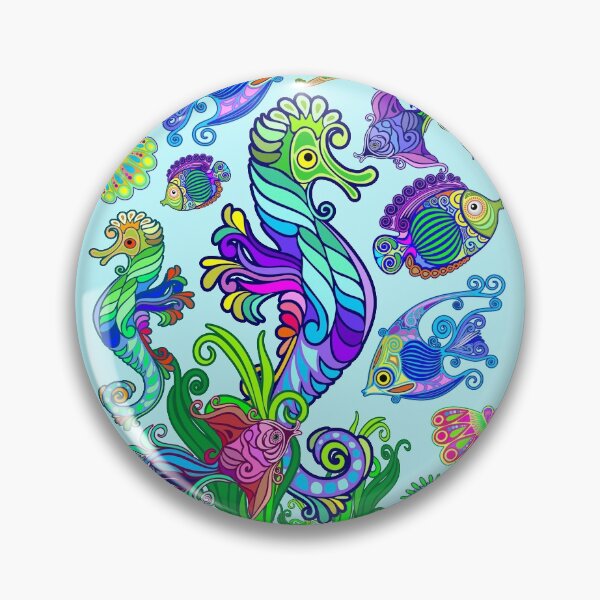 Item preview, Marine Life Exotic Fishes & SeaHorses Ornamental Style designed and sold by BluedarkArt.