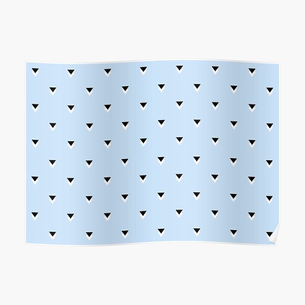 Blue Geometric Triangle Pattern Poster