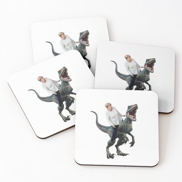 Item preview, Angela Merkel riding a velociraptor designed and sold by pbportfolio.