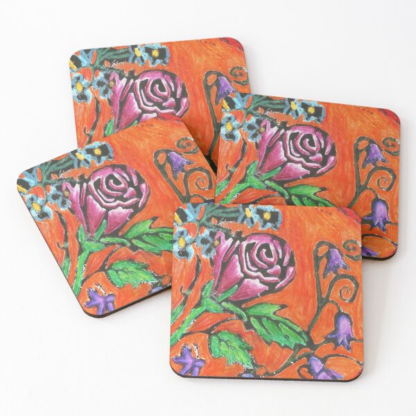 Item preview, Roses- Lino Print and Pencil- Orange designed and sold by Kyleacharisse.