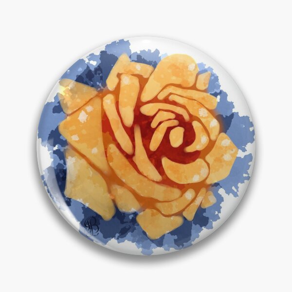 Item preview, Orange Rose on Blue Semi Abstract designed and sold by ByJezie.