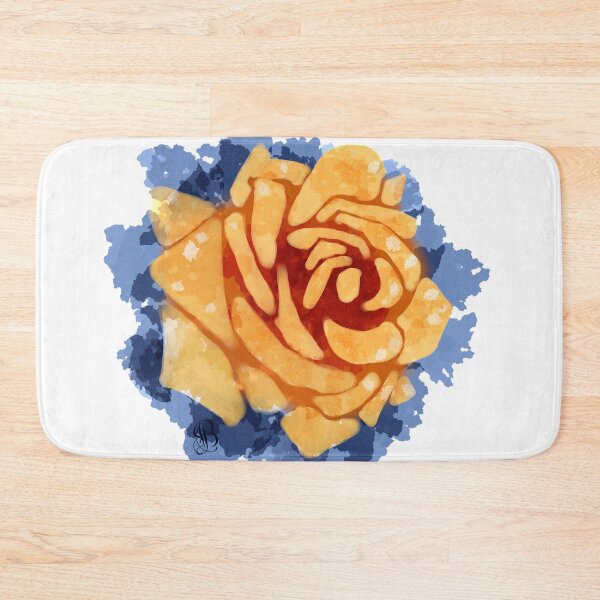 Item preview, Orange Rose on Blue Semi Abstract designed and sold by ByJezie.