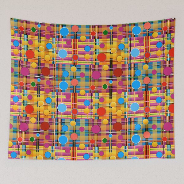 Item preview, Plaid With Polkadots in all Bright Colors / Fashions & Mask designed and sold by montaque8.