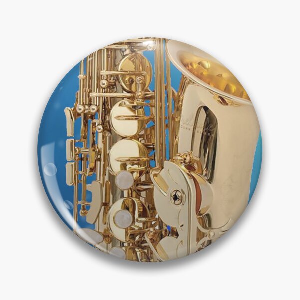 Item preview, Shiny Alto Saxophone on a Bubbly Blue Background designed and sold by Havocgirl.