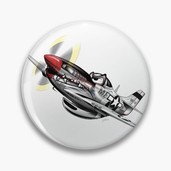 Artikelvorschau, WW-II Warbird P-51 Mustang Flugzeug Cartoon entworfen und verkauft von hobrath.