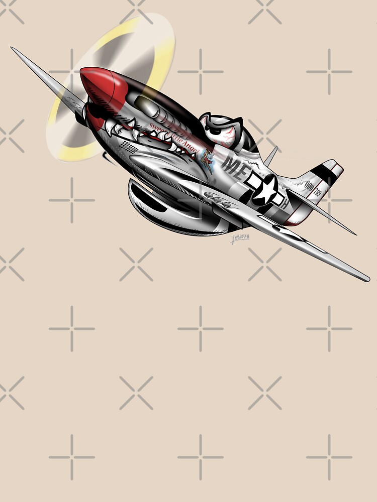 WW-II Warbird P-51 Mustang Airplane Cartoon by hobrath