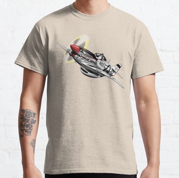 WW-II Warbird P-51 Mustang Airplane Cartoon Classic T-Shirt