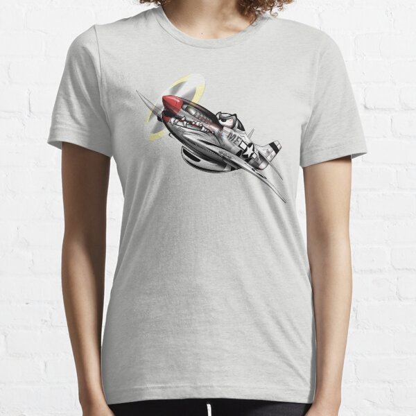 WW-II Warbird P-51 Mustang Airplane Cartoon Essential T-Shirt