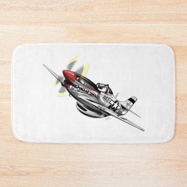 Artikelvorschau, WW-II Warbird P-51 Mustang Flugzeug Cartoon entworfen und verkauft von hobrath.