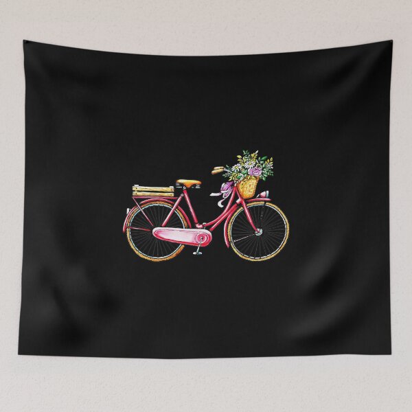 Item preview, Vintage Bicycle Flower Basket Drawing Design - Cute Bike Lover Gift Ideas designed and sold by cartba.