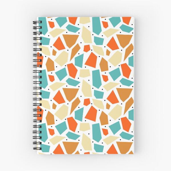 Item preview, Aqua Blue Orange Cream Polygon Geometric Retro Pattern designed and sold by Orchard Berry.