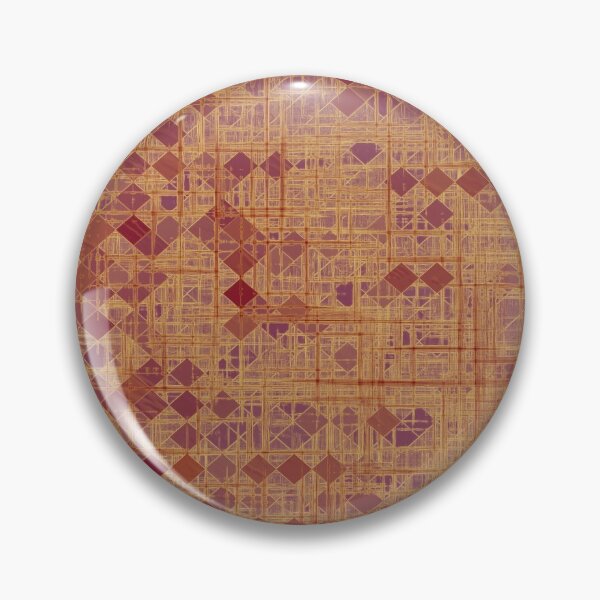 Item preview, geometric square pixel pattern abstract in brown and pink designed and sold by Mrvell.