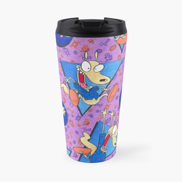 Rocko's Modern Life Spunky 90's pattern Nickelodeon Travel Coffee Mug