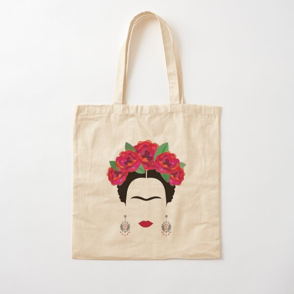 Frida Kahlo diadema cejas y aretes Bolsa de algodón