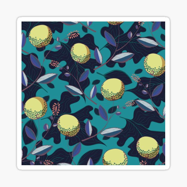 Polka dots flowers clorful blue and yellow Sticker