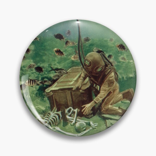 Item preview, Porthole View of a Helmet Diver and Treasure Chest URM designed and sold by urmaddad.