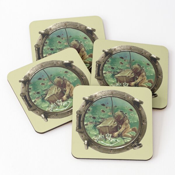 Item preview, Porthole View of a Helmet Diver and Treasure Chest URM designed and sold by urmaddad.